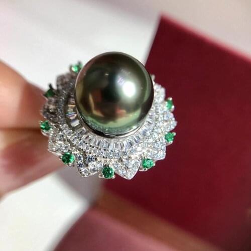 Gorgeous 925 Sterling Silver Adjustable Ring Settings Findings Mountings Parts for Pearl Corals Jade Crystal, 5pcs/lot