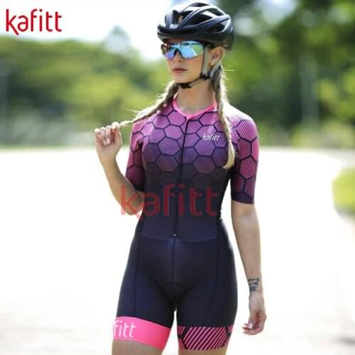 Kafitt Womens Sweatshirt Set Brazil Free Shipping Womens Athlete Top Summer Short Sleeve Cycling Clothing Jumpsuit