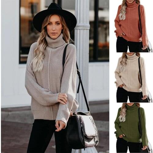 2021 New Autumn Winter Womens Turtleneck Thicken Sweater Knitwear Patchwork Reverse Line Jumper Pullover Holiday Sweaters