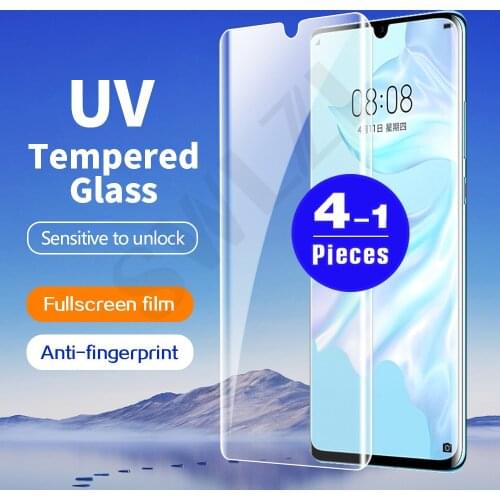 1-4Pcs 9D cover for Huawei nova 7 8 pro mate 20 30 P30 40 P40 pro plus UV tempered glass protective film phone screen protector