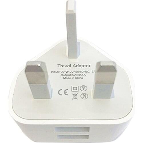 2-Port USB Power Adapter 3 PIN UK Plug AC Main Wall Charger HTC LG Drop ship Car Interior Accessories