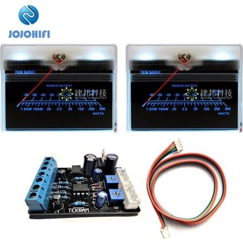 2pcs Inverted TN-90 VU Meter + 1pcs Driver Board High Precision DB Power Discharge Flat Table Pre-Stage Sound Card w/Backlight