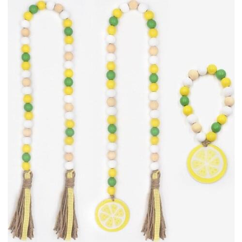 3PCS/SET Wooden Beads Garland with Tassels and Ornament, Wood Bead Garland Modern Farmhouse Decor, Boho Home Decor Clearance