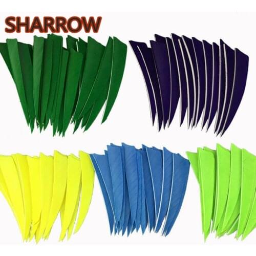 50pcs 4" Turkey Arrow Feather Fletching Natural Shield Shape Fletches Vanes Arrow DIY Tools For Bow Shooting Archery Accessories