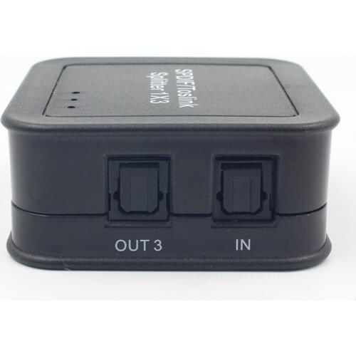 Digital optical fiber audio splitter with one input and three output SPDIF 1in3out 1X3 optical fiber splitter