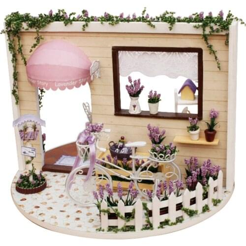 DIY Miniature Wooden Dollhouse w/ Kit LED Light Sky Garden Room Building Kit