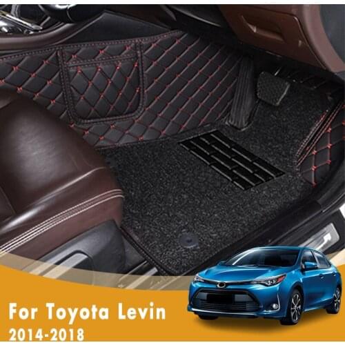 RHD Luxury Double Layer Wire Loop Carpets Car Floor Mats For Toyota Levin 2018 2017 2016 2015 2014 Auto Interior Floorliners