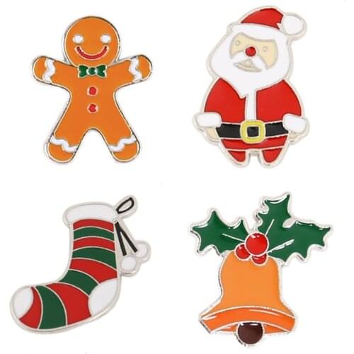 Christmas Enamel Brooches Badges Anime Pins For Women Metal Snowman Decorative Brooch Enamel Pin Badges For Clothes Art Jewelry