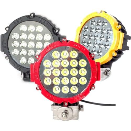 2Pcs Yellow Black Red 7" 63W Spot Flood LED Work Light for OffRoad Agriculture Emergency Rescue Vehicle Boat ATV Car Trucks