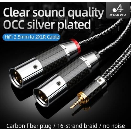 Hifi 2.5mm TRRS to 2XLR Cable High Quality Silvr-Plated OCC 2.5 Balance Cable For Astell&Kern AK100II,AK120II,AK240, AK380,AK320