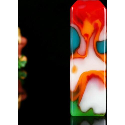 China hand carved Red white green jade Gobi Square Seal Natural Jade