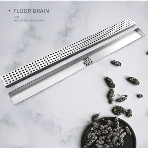 Tile Insert Cover Floor Drain SUS304 Long Linear Rectangular Shower Drain with Brick Pattern Grate