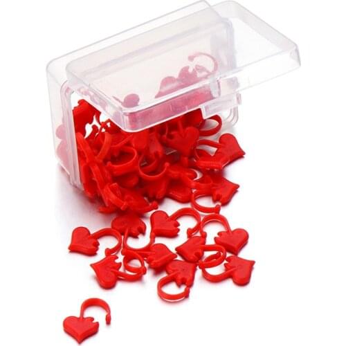 40/50pcs Locking Stitch Markers Heart Shoes Shaped Stitch Holder DIY Needle Arts Craft Knitting Crochet Weave Sewing Tools