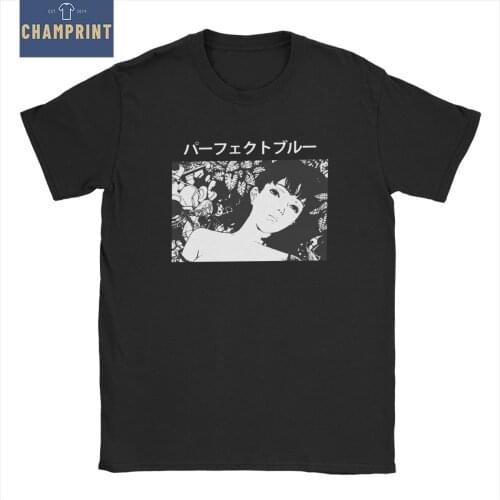 Mima Kirigoe Perfect Blue Mens T Shirts Anime Leisure Tees Short Sleeve Crewneck T-Shirt Cotton Plus Size Clothes