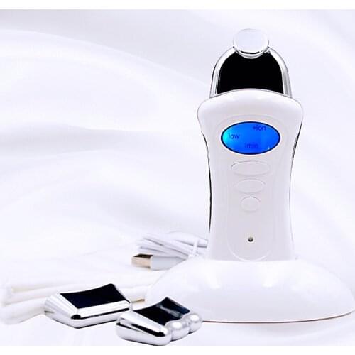 Mini Micro current Ion Beauty Stimulator Galvanic Handheld Spa Device with 3 Massage Heads LCD Face Lift Machine Skin Care