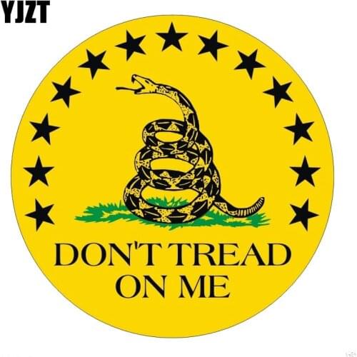 YJZT 15CM*15CM Car Sticker Dont Tread On Me Snake Funny PVC Decal 12-0446