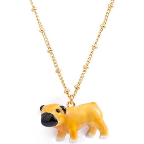 New Cross-border Accessories European and American Fashion Cute Yellow Dog Pendant Necklace Short Clavicle Chain Female Jewelry