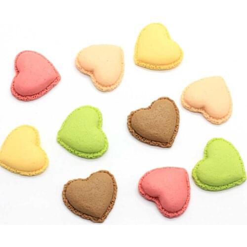 Wholesale Resin Heart Macaroon Flat Back Bead Cabochon Pretty For Craft Decor Accessories Phone Case DIY Embell