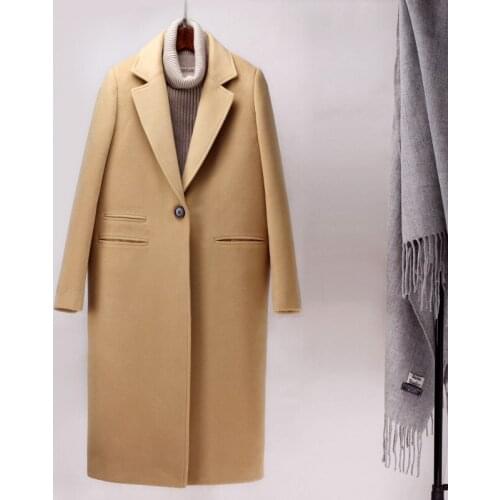 Autumn Winter coat women New Fashion Cashmere Wool coat Outerwear Female long Thicken Warm Woolen Overcoat Women Trench Coat
