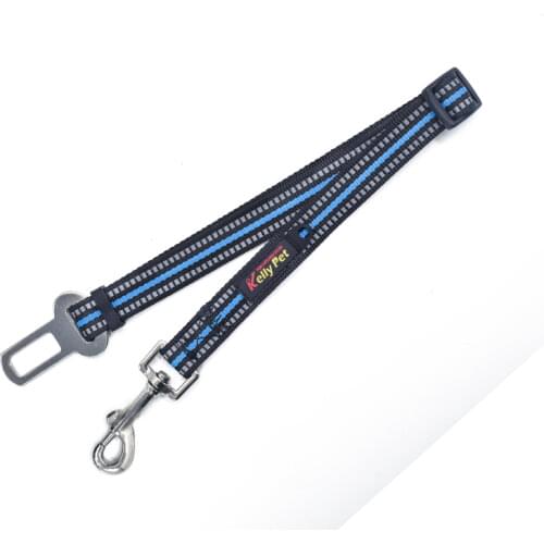 Adjustable Double Nylon Dog Leash Dog Car Seat Belt Reflective Pet Dog Car Protect Safety Harness Seatbelt