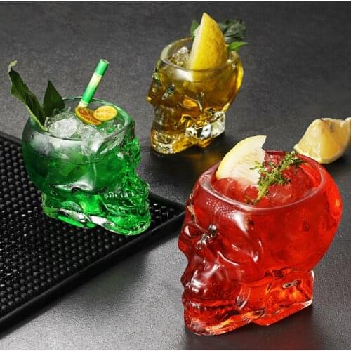1pcs 3pcs Crystal Transparent Skull Head Shot Glass Cup For Whiskey Wine Vodka Transparent Home Drinking Ware Man Gift Cup