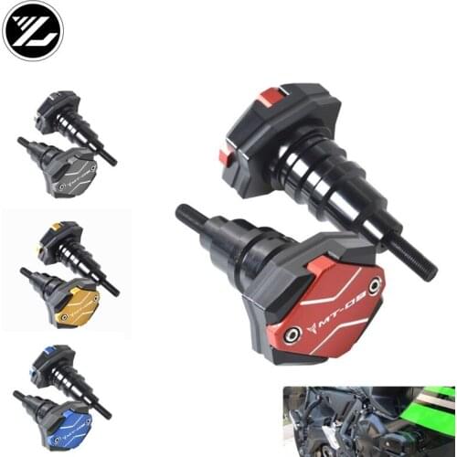 Mt-09 logo CNC Frame Sliders Crash Pad Falling Protector Guard For Yamaha MT09 MT 09 2015-2018 engine protection Sliders cover