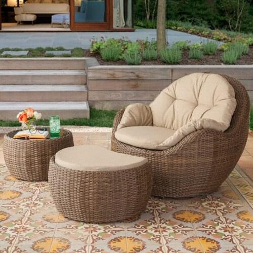 Outdoor balcony leisure sofa chair Nordic garden rattan outdoor open-air rattan chair