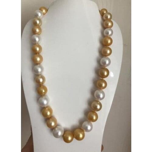 Gorgeous 11-12mm freshwater multicolor pearl necklace 18inch 925silver