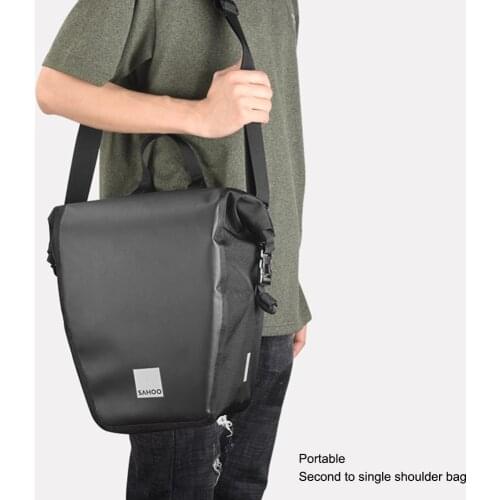 Waterproof Cycling Bicycle Bike Rear Trunk Bag 10L Outdoor Sports Pouch Rack Panniers Shoulder Handbag Reflective Rear Bag