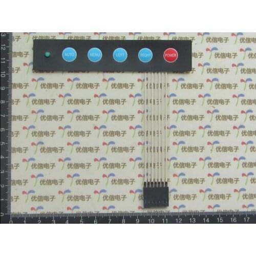 1*5 display-on/off-switch / membrane switch with 1 LED light