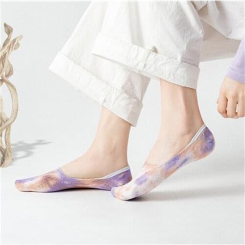 1 Pair Tie Dye Lot Solid Mesh Womens Short Socks Invisible Ankle Socks Pack Ladies Spring Summer Breathable Thin Boat Socks Set