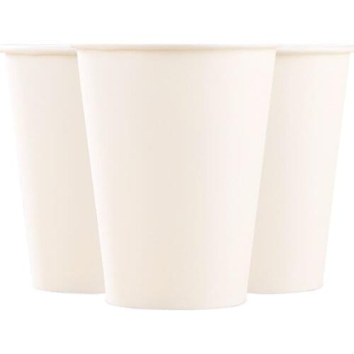 100pcs/Pack 250ml Pure White Paper Cups Disposable Coffee Tea Milk Cup Drinking Accessories Party Supplies Accept Customize