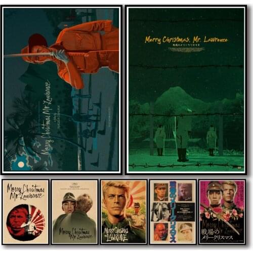 12 Designs Nagisa Oshima Movie Merry Christmas Mr. Lawrence Kraftpaper Poster HomeDecal Wall Sticker for Coffee House Bar
