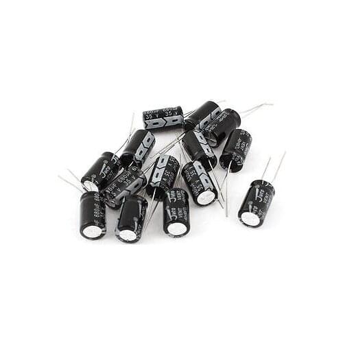14 Pcs 35V 680uF 105C Radial Lead Electrolytic Capacitor 10mm x 12mm