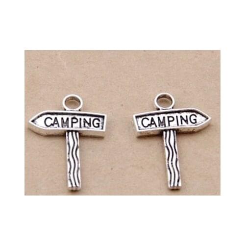 20 Pieces 15*22mm Mixed Alloy Antique Silver Color Guidepost Charms Bracelet Pendant Accessory For DIY Jewelry Making