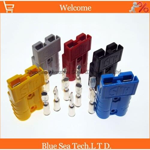 3 Sets 2P 50A 600V Power Connector Battery Plug + terminal Contacts For Electric Forklift Stacker electrocar