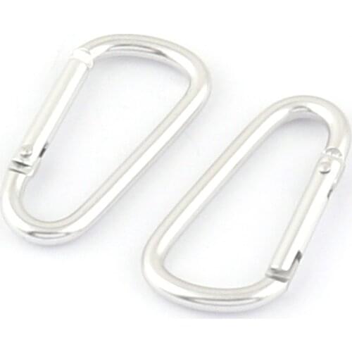 39mm Silver Carabiner Clasp Snap Hook Clip Keychain Hook Clasp Spring Ring Push Gate Clip for Backpack Clip Lanyard 4pcs