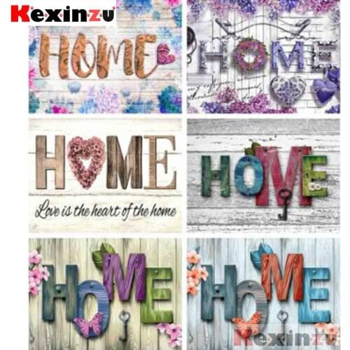 KEXINZU 5D DIY Diamond Painting Sweet Home Wall Art Decor Full Square Diamond Embroidery Sale Text Handmade Gift