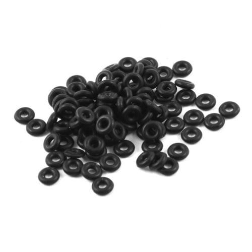 6mm x 2mm Black Nitrile Rubber Sealing O Ring Seal Washer Grommets 100 Pcs