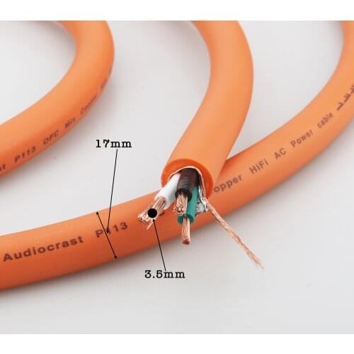 Audiocrast P113 6N OFC HIFI Hi End Audio Powerline amplifier Power Cable Signature Edition power wire for hifi preamp