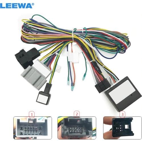 LEEWA Car Audio Radio DVD Android 16PIN Power Cable Adapter With Canbus Box For Ford Fiesta(09-11) Power Wiring Harness #CA6471