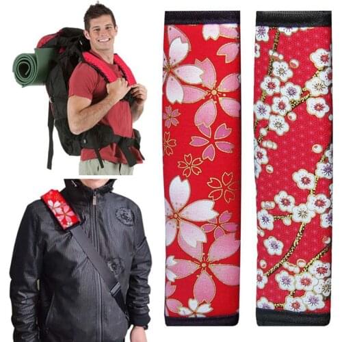 Car Safety Seat Belt Universal Cover Shoulder Pad Protector Plum Cherry Blossoms Style Auto Interior Seatbelt Decoration