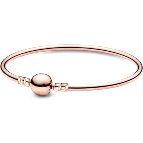 Rose Gold bracelet fit European bracelet & bangle 3mm snake chain charm jewelry bead making for women gift 17-21cm