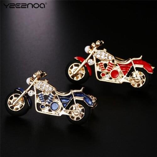 Gold Color Brooches Girls Kids Gifts Jewelry Suit Collar Sweater Accessories Brooch Pins Red Blue Enamel Motorcycle Brooch