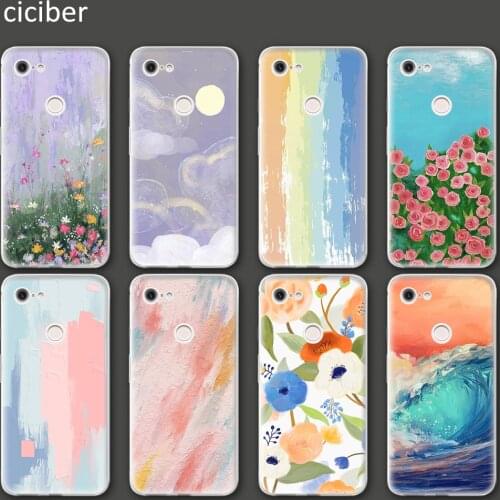Flower Painting Phone Case For Google Pixel 5 4a 4 3a 3 2 XL Soft Silicone TPU Cover for Pixel 5XL 4XL 3XL 2XL Coque Funda Capa