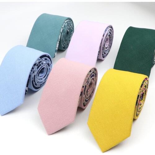 Handmade 100%Cotton Tie New Solid Color/Plaid/Floral Necktie Pink Blue Wedding Party Tuxedo Ties Bowtie Cravat Accessory Gift