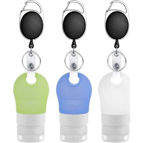 Leakproof Silicone Refillable Containers Squeezable Hand Sanitizer Travel Bottles With Telescopic Buckle Press Dispenser