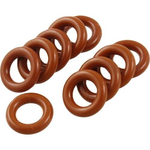 Flexible sealing ring / O-ring, made of silicone, 8 x 14 x 3 mm, brick red, 10 pieces