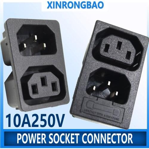 IEC320 C14 Inlet C13 Outlet Electrical Socket Industrial Plug Power Rocker Socket Connector Embedded electrical Panel Receptacle