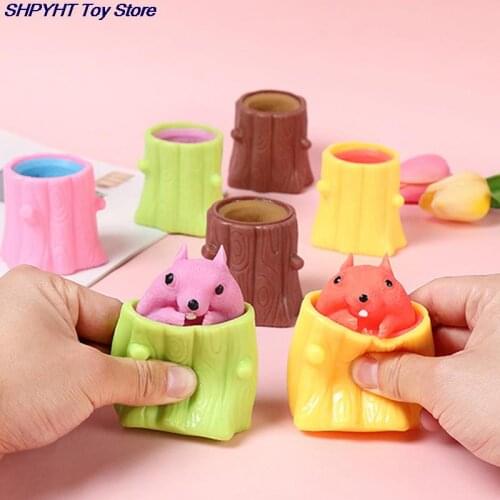 1Pc Squeeze Squirrel Cup Antistress Childrens Toy Decompression Play For Kids Adults